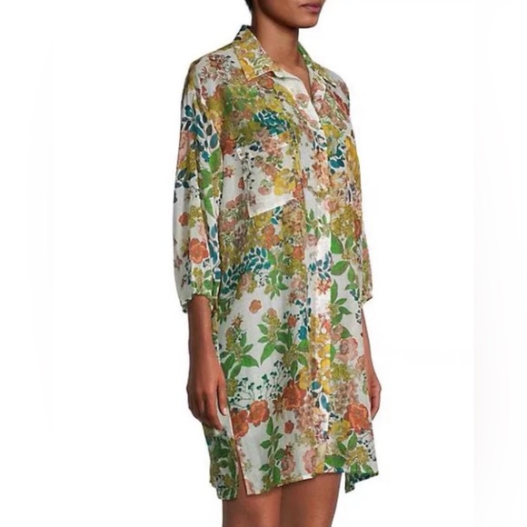 Johnny Was floral shirt dress 30% silk new without tag and label Size S - Picture 2 of 7